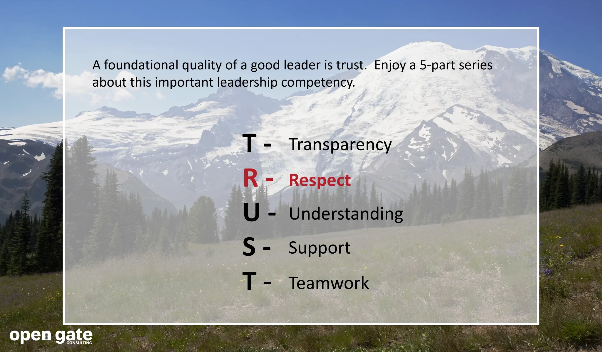 How do you earn the trust and admiration of your teammates? Begin with RESPECT. 