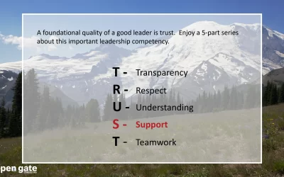 What is an effective way to start gaining the trust of those you lead? Begin with SUPPORT. 